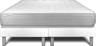 VITALIT Vitalit - Base Tapizada Blanco + Colch&oacute;n Con Espuma Viscoel&aacute;stica 2x100x200