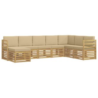 vidaXL Conjunto De Sof&aacute;s De Exterior 8 Pcs Y Beige 304 X 185,5 X 73 Cm Vidaxl