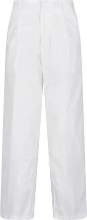 Auralee White Straight Leg Cotton Trousers
