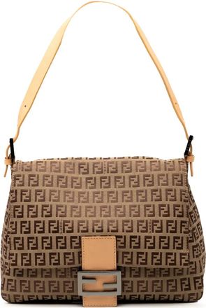 Fendi Borsa a spalla Mamma Forever in tela con motivo Zucchino 2000-2010 - Marrone