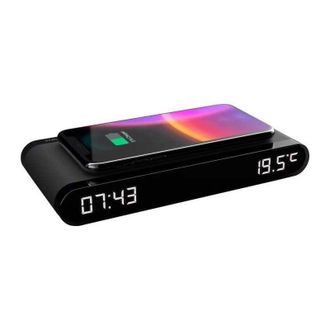 Thomson R&eacute;veil Station De Charge - Thomson - Noir - Induction 15w, Temp&eacute;rature, Port Usb-c, Alim. 230v