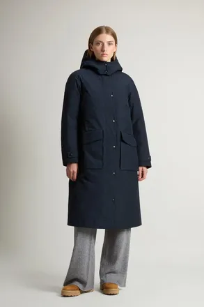 Woolrich donna Cappotto in WINDSTOPPER GORE-TEX Blu Taglia XXS