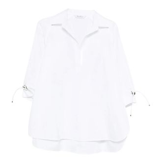 Max Mara Blouses, female, White, Size: 2XS Cotton Poplin Blouse