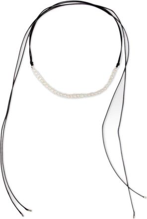 Saachi Faux Pearl Leather Wrap Choker Necklace in Black at Nordstrom Rack