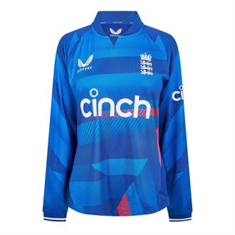 Castore Dames/Dames Engeland Cricket Shirt Met Lange Mouwen (Sodaliet Blauw)