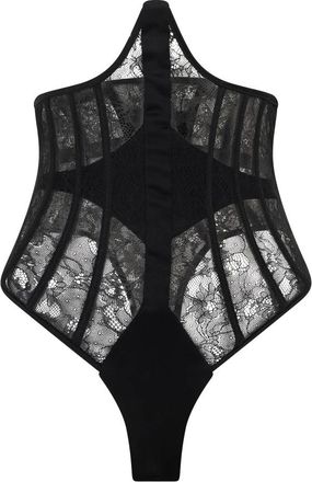 The Mannei Body Corset van Kant - Dames - Corrigerend ondergoed - Zwart - S - Katoen - Ondergoed