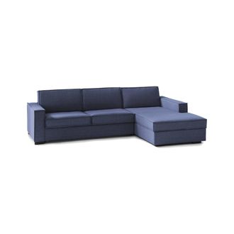 Dmora Sof&aacute; Fijo Dkiyin, Sof&aacute; De Esquina, 100% Made In Italy, Sof&aacute; Sal&oacute;n Con, Pen&iacute;nsula Contenedor Derecha, Con Reposabrazos Est&aacute;ndar, Cm 280x95h90, Azul - D