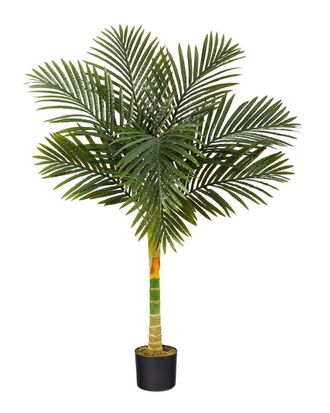 Nearly Natural 4Ft Golden Cane Artificial Palm Tree
