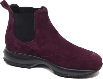 Hogan Donkerpaarse Interactive Chelsea Boot - Dames - Chelseaboots - Paars - 35 1/2 EU - Schoenen