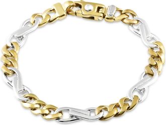Pompeii3 Mens Figaro 14k Gold (31gram) or Platinum (50gram) 8mm Link Bracelet 8.5