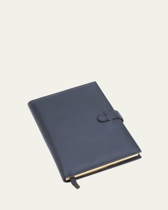 Royce Leather Monogrammed Leather Executive Journal with Rollerball Pen