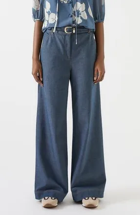 L.k. Bennett Freya Wide Leg Trouser Jeans in Indigo at Nordstrom Rack, Size 8