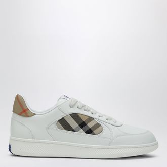 Burberry White leather sneaker terrace and Check