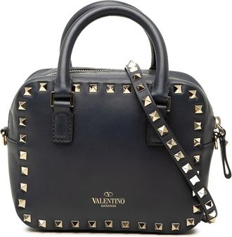Valentino Pre-owned Valentino Leather Rockstud Top Handle Bag Ladies VKPF9UVC4NNKPHBR