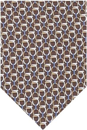 Ferragamo Brown Gancini Logo Tie