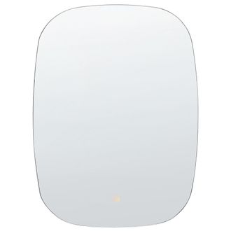 Beliani Beliani - Espejo De Pared Led De Vidrio Plateado 58 X 78 Cm Maquillaje Ovalado Bergerac