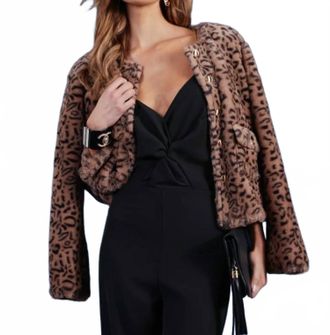 Bishop + Young Leopard Faux Fur Jacket In Brown