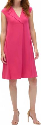 Joseph Ribkoff V-Neck Cap Sleeve Trapeze Dress In Geranium