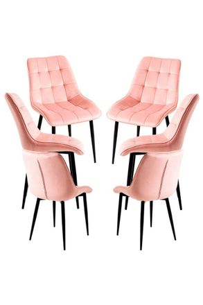 Regalos Miguel Regalos Miguel - Packs Sillas Comedor - Pack 6 Sillas Cade Terciopelo - Rosa