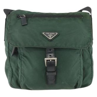 Prada Pre-owned Buckle messenger bag - unisex - Prada Vintage - Vintage Cross Body Bags - Green - ONE SIZE - Pre-owned