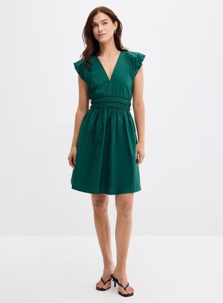 BOSS Womens Darico puff cap sleeves poplin dress