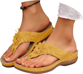 Generic Orthopedic Sandals for Women with Arch Support,Comfortable Platform Wedge Sandals for Women 2026 Summer Casual Fashion Slip on Walking Shoes Beach Vac