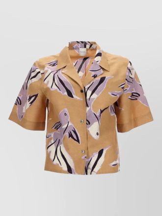 Paul Smith silk cotton shirt collared neck print