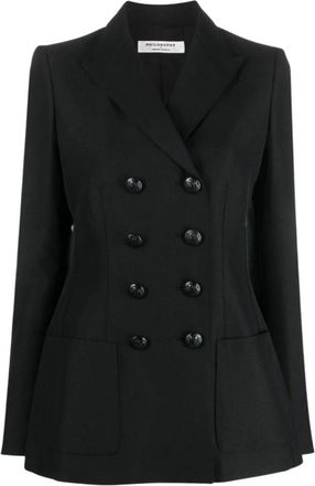 Philosophy di Lorenzo Serafini Tijdloze Charme Double-Breasted Blazer - Dames - Blazers - Zwart - XS - Katoen - Jassen
