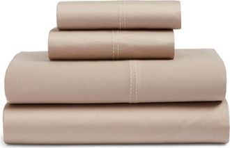 Nordstrom 400 Thread Count Organic Cotton Sateen Sheet Set in Tan Thread at Nordstrom, Size California King