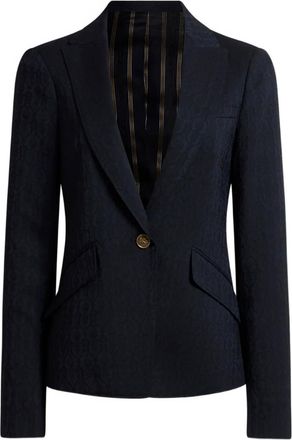 Etro single-breasted jacquard blazer - Blue