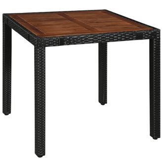Berkfield Home 5 Piece Outdoor Dining Set Poly Rattan & Acacia Wood Black