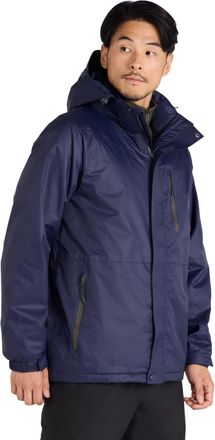 Mountain Warehouse Bracken Extreme Mens 3 in 1 Waterproof Jacket - Adjustable Mens Coat, Warm Rain Jacket, Headphone Compatible Outerwear - For Camping, Walking Indigo X