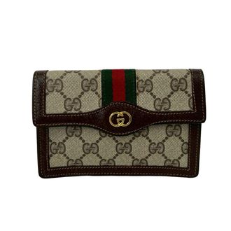 Gucci Brown Green Red Color Leather Pvc Pouch (Pre-Owned)