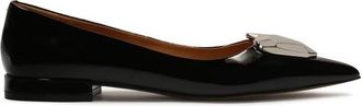 Kazar Zwarte gelakte pumps op een platte zool - Dames - Ballerinas - Zwart - 37 EU - Leer - Schoenen