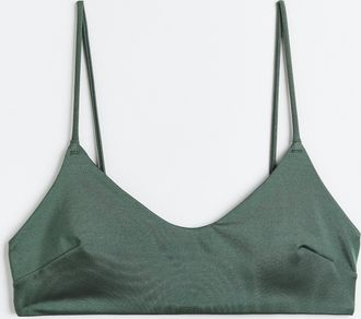 H&M Wattiertes Bikinitop - Khakigr&uuml;n