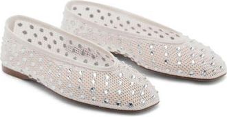 Mango Embellished Ballet Flat in White at Nordstrom, Size 6.5Us