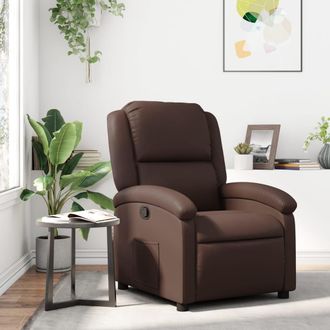 vidaXL Sill&oacute;n Reclinable De Cuero Sint&eacute;tico Marr&oacute;n Vidaxl