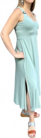 Guitare V Neck Dress In Green Lagoon