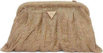 Guess Co Zalina rhinestone-embellishment clutch bag - women - Rhinestone - One Size - Gold