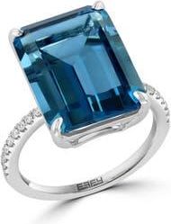 Effy White Sapphire & London Blue Topaz Ring at Nordstrom Rack, Size 7
