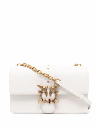 Pinko Classic Love leather shoulder bag - White