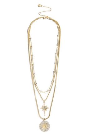 BaubleBar Lyra Celestial Layered Necklace in Clear at Nordstrom