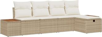 vidaXL Vidaxl - Conjunto De Sof&aacute; De Jard&iacute;n 5 Pcs Beige 55 X 62 X 69 Cm