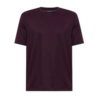 Giorgio Armani T-shirt in cotone con logo - - Tops - Uomo - Viola - M