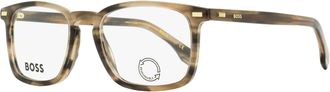 HUGO BOSS B1368 Rectangular Acetate Eyeglasses - Gray/brown