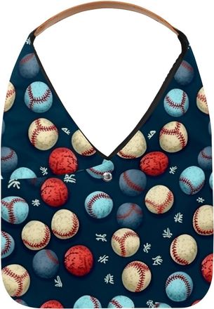 Generic Baseball Ball Background Reusable Lightweight Grocery Bags - Foldable Into Compact Pouch, Washable & Sturdy, Multipurpose for Shopping and Travel
