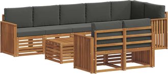 vidaXL Conjunto De Sof&aacute;s De Exterior 9 Uds. Natural Y Antracita Vidaxl