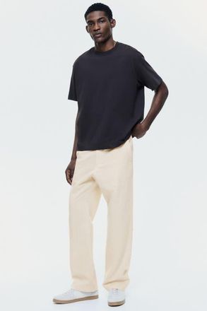 H&M Regular-fit linen-blend pants in Light Beige at Nordstrom, Size Xxx-Large