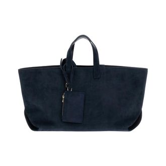 A.P.C. Trapezoid Suede Tote - female - A.P.C. - Shopping Bags - Blue - ONE SIZE - Bags