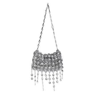 Paco Rabanne Shoulder Bags, female, Gray, Size: ONE SIZE 1969 Nano Crystal Resin Bag